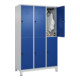 C+P Doppelstock-Spind Classic PLUS, Füße, 3 Abteile, 1950x1200x500mm, 7035/5010-4