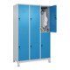 C+P Doppelstock-Spind Classic PLUS, Füße, 3 Abteile, 1950x1200x500mm, 7035/5012-2