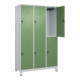 C+P Doppelstock-Spind Classic PLUS, Füße, 3 Abteile, 1950x1200x500mm, 7035/6011-2