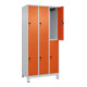 C+P Doppelstock-Spind Classic PLUS, Füße, 3 Abteile, 1950x900x500mm, 7035/2004-2