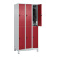 C+P Doppelstock-Spind Classic PLUS, Füße, 3 Abteile, 1950x900x500mm, 7035/3003-4