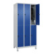 C+P Doppelstock-Spind Classic PLUS, Füße, 3 Abteile, 1950x900x500mm, 7035/5010-4