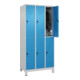 C+P Doppelstock-Spind Classic PLUS, Füße, 3 Abteile, 1950x900x500mm, 7035/5012-4
