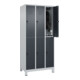 C+P Doppelstock-Spind Classic PLUS, Füße, 3 Abteile, 1950x900x500mm, 7035/7016-4