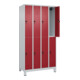 C+P Doppelstock-Spind Classic PLUS, Füße, 4 Abteile, 1950x1000x500mm, 7035/3003-2