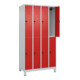 C+P Doppelstock-Spind Classic PLUS, Füße, 4 Abteile, 1950x1000x500mm, 7035/3020-2