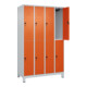 C+P Doppelstock-Spind Classic PLUS, Füße, 4 Abteile, 1950x1200x500mm, 7035/2004-2