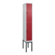 C+P Doppelstock-Spind Classic PLUS, Gestell, 1 Abteil, 2120x300x500mm, 7035/3003 Verschluss Sicherheits-Drehriegel Front RAL 3003 Rubinrot-1