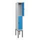 C+P Doppelstock-Spind Classic PLUS, Gestell, 1 Abteil, 2120x300x500mm, 7035/5012 Verschluss Sicherheits-Drehriegel Front RAL 5012 Lichtblau-2