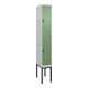 C+P Doppelstock-Spind Classic PLUS, Gestell, 1 Abteil, 2120x300x500mm, 7035/6011 Verschluss Sicherheits-Drehriegel Front RAL 6011 Resedagrün-1