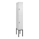 C+P Doppelstock-Spind Classic PLUS, Gestell, 1 Abteil, 2120x300x500mm, 9016/9016 Verschluss Sicherheits-Drehriegel Front RAL 9016 Verkehrsweiß-1