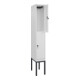 C+P Doppelstock-Spind Classic PLUS, Gestell, 1 Abteil, 2120x300x500mm, 9016/9016 Verschluss Sicherheits-Drehriegel Front RAL 9016 Verkehrsweiß-2