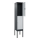 C+P Doppelstock-Spind Classic PLUS, Gestell, 1 Abteil, 2120x400x500mm, 7016/7035 Verschluss Zylinderschloss Front RAL 7035 Lichtgrau-2