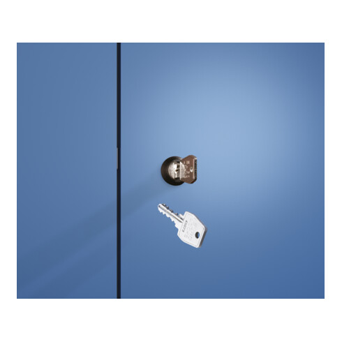 C+P Doppelstock-Spind Classic PLUS, Gestell, 1 Abteil, 2120x400x500mm, 7035/3003 Verschluss Zylinderschloss Front RAL 3003 Rubinrot