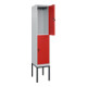 C+P Doppelstock-Spind Classic PLUS, Gestell, 1 Abteil, 2120x400x500mm, 7035/3020 Verschluss Sicherheits-Drehriegel Front RAL 3020 Verkehrsrot-2