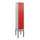 C+P Doppelstock-Spind Classic PLUS, Gestell, 1 Abteil, 2120x400x500mm, 7035/3020 Verschluss Zylinderschloss Front RAL 3020 Verkehrsrot-1