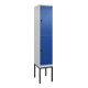 C+P Doppelstock-Spind Classic PLUS, Gestell, 1 Abteil, 2120x400x500mm, 7035/5010 Verschluss Sicherheits-Drehriegel Front RAL 5010 Enzianblau-1