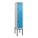 C+P Doppelstock-Spind Classic PLUS, Gestell, 1 Abteil, 2120x400x500mm, 7035/5012 Verschluss Sicherheits-Drehriegel Front RAL 5012 Lichtblau-1