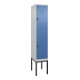 C+P Doppelstock-Spind Classic PLUS, Gestell, 1 Abteil, 2120x400x500mm, 7035/5023 Verschluss Sicherheits-Drehriegel Front RAL 5023 Fernblau-1