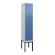 C+P Doppelstock-Spind Classic PLUS, Gestell, 1 Abteil, 2120x400x500mm, 7035/5023 Verschluss Zylinderschloss Front RAL 5023 Fernblau-1