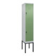 C+P Doppelstock-Spind Classic PLUS, Gestell, 1 Abteil, 2120x400x500mm, 7035/6011 Verschluss Sicherheits-Drehriegel Front RAL 6011 Resedagrün-1