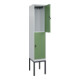 C+P Doppelstock-Spind Classic PLUS, Gestell, 1 Abteil, 2120x400x500mm, 7035/6011 Verschluss Sicherheits-Drehriegel Front RAL 6011 Resedagrün-2