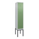 C+P Doppelstock-Spind Classic PLUS, Gestell, 1 Abteil, 2120x400x500mm, 7035/6011 Verschluss Zylinderschloss Front RAL 6011 Resedagrün-1