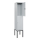 C+P Doppelstock-Spind Classic PLUS, Gestell, 1 Abteil, 2120x400x500mm, 7035/7035 Verschluss Zylinderschloss Front RAL 7035 Lichtgrau-2