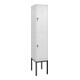 C+P Doppelstock-Spind Classic PLUS, Gestell, 1 Abteil, 2120x400x500mm, 9016/9016 Verschluss Sicherheits-Drehriegel Front RAL 9016 Verkehrsweiß-1
