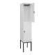 C+P Doppelstock-Spind Classic PLUS, Gestell, 1 Abteil, 2120x400x500mm, 9016/9016 Verschluss Sicherheits-Drehriegel Front RAL 9016 Verkehrsweiß-2