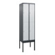 C+P Doppelstock-Spind Classic PLUS, Gestell, 2 Abteile, 2120x600x500mm, 7016/703 Verschluss Zylinderschloss Front RAL 7035 Lichtgrau-1