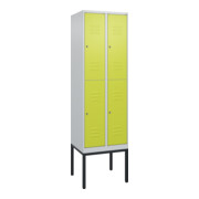 C+P Doppelstock-Spind Classic PLUS, Gestell, 2 Abteile, 2120x600x500mm, 7035/002 Verschluss Zylinderschloss Front 1108060 RDS Viridingrün