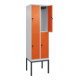 C+P Doppelstock-Spind Classic PLUS, Gestell, 2 Abteile, 2120x600x500mm, 7035/200 Verschluss Sicherheits-Drehriegel Front RAL 2004 Reinorange-2