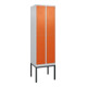 C+P Doppelstock-Spind Classic PLUS, Gestell, 2 Abteile, 2120x600x500mm, 7035/200 Verschluss Zylinderschloss Front RAL 2004 Reinorange-1
