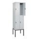 C+P Doppelstock-Spind Classic PLUS, Gestell, 2 Abteile, 2120x600x500mm, 7035/703 Verschluss Sicherheits-Drehriegel Front RAL 7035 Lichtgrau-2