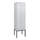 C+P Doppelstock-Spind Classic PLUS, Gestell, 2 Abteile, 2120x600x500mm, 7035/703 Verschluss Zylinderschloss Front RAL 7035 Lichtgrau-1