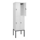 C+P Doppelstock-Spind Classic PLUS, Gestell, 2 Abteile, 2120x600x500mm, 9016/901 Verschluss Sicherheits-Drehriegel Front RAL 9016 Verkehrsweiß-2