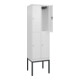 C+P Doppelstock-Spind Classic PLUS, Gestell, 2 Abteile, 2120x600x500mm, 9016/901 Verschluss Zylinderschloss Front RAL 9016 Verkehrsweiß-2