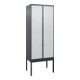 C+P Doppelstock-Spind Classic PLUS, Gestell, 2 Abteile, 2120x800x500mm, 7016/703 Verschluss Zylinderschloss Front RAL 7035 Lichtgrau-1