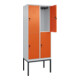 C+P Doppelstock-Spind Classic PLUS, Gestell, 2 Abteile, 2120x800x500mm, 7035/200 Verschluss Sicherheits-Drehriegel Front RAL 2004 Reinorange-2