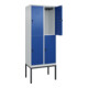 C+P Doppelstock-Spind Classic PLUS, Gestell, 2 Abteile, 2120x800x500mm, 7035/501 Verschluss Sicherheits-Drehriegel Front RAL 5010 Enzianblau-2