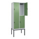 C+P Doppelstock-Spind Classic PLUS, Gestell, 2 Abteile, 2120x800x500mm, 7035/601 Verschluss Sicherheits-Drehriegel Front RAL 6011 Resedagrün-2
