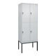 C+P Doppelstock-Spind Classic PLUS, Gestell, 2 Abteile, 2120x800x500mm, 7035/703 Verschluss Sicherheits-Drehriegel Front RAL 7035 Lichtgrau-1