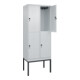 C+P Doppelstock-Spind Classic PLUS, Gestell, 2 Abteile, 2120x800x500mm, 7035/703 Verschluss Sicherheits-Drehriegel Front RAL 7035 Lichtgrau-2