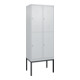 C+P Doppelstock-Spind Classic PLUS, Gestell, 2 Abteile, 2120x800x500mm, 7035/703 Verschluss Zylinderschloss Front RAL 7035 Lichtgrau-1