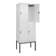C+P Doppelstock-Spind Classic PLUS, Gestell, 2 Abteile, 2120x800x500mm, 9016/901 Verschluss Sicherheits-Drehriegel Front RAL 9016 Verkehrsweiß-2