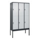 C+P Doppelstock-Spind Classic PLUS, Gestell, 3 Abteile, 2120x1200x500mm, 7016/70 Verschluss Sicherheits-Drehriegel Front RAL 7035 Lichtgrau-1
