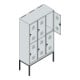 C+P Doppelstock-Spind Classic PLUS, Gestell, 3 Abteile, 2120x1200x500mm, 7035/60 Verschluss Sicherheits-Drehriegel Front RAL 6011 Resedagrün