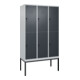 C+P Doppelstock-Spind Classic PLUS, Gestell, 3 Abteile, 2120x1200x500mm, 7035/70 Verschluss Sicherheits-Drehriegel Front RAL 7016 Anthrazitgrau-1