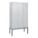 C+P Doppelstock-Spind Classic PLUS, Gestell, 3 Abteile, 2120x1200x500mm, 7035/70 Verschluss Zylinderschloss Front RAL 7035 Lichtgrau-1